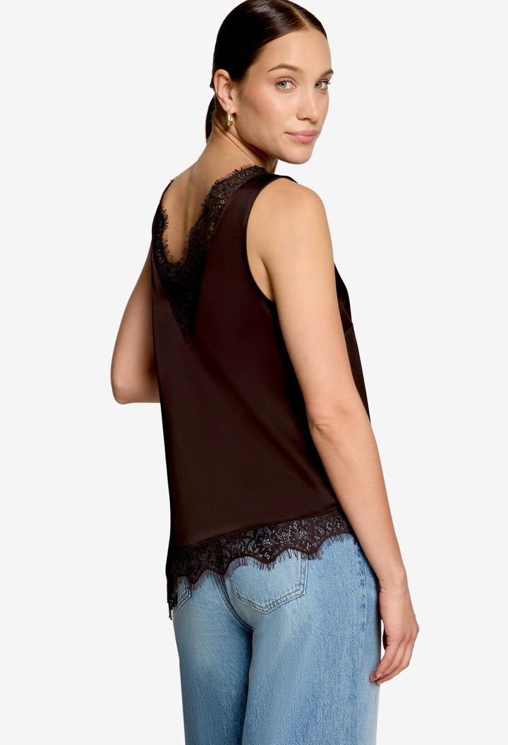 Lace Detail Satin Top
