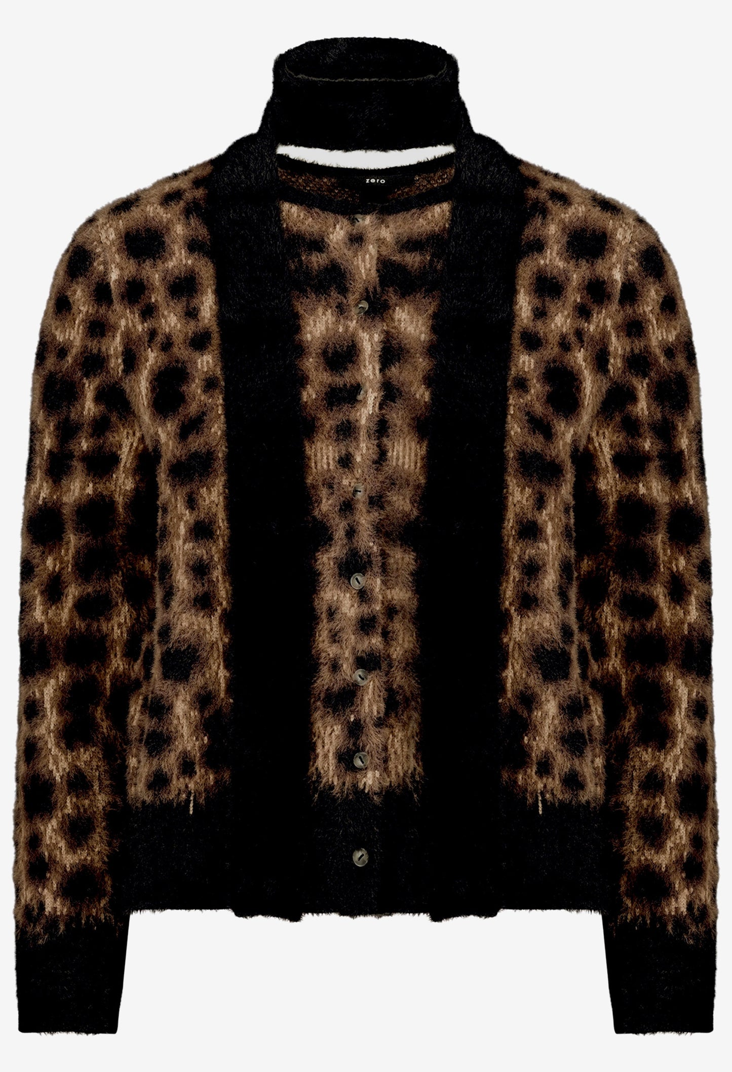 Fluffy Leopard Knit Cardigan