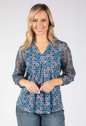 Valarie Palm Print Blouse
