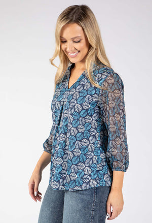 Valarie Palm Print Blouse