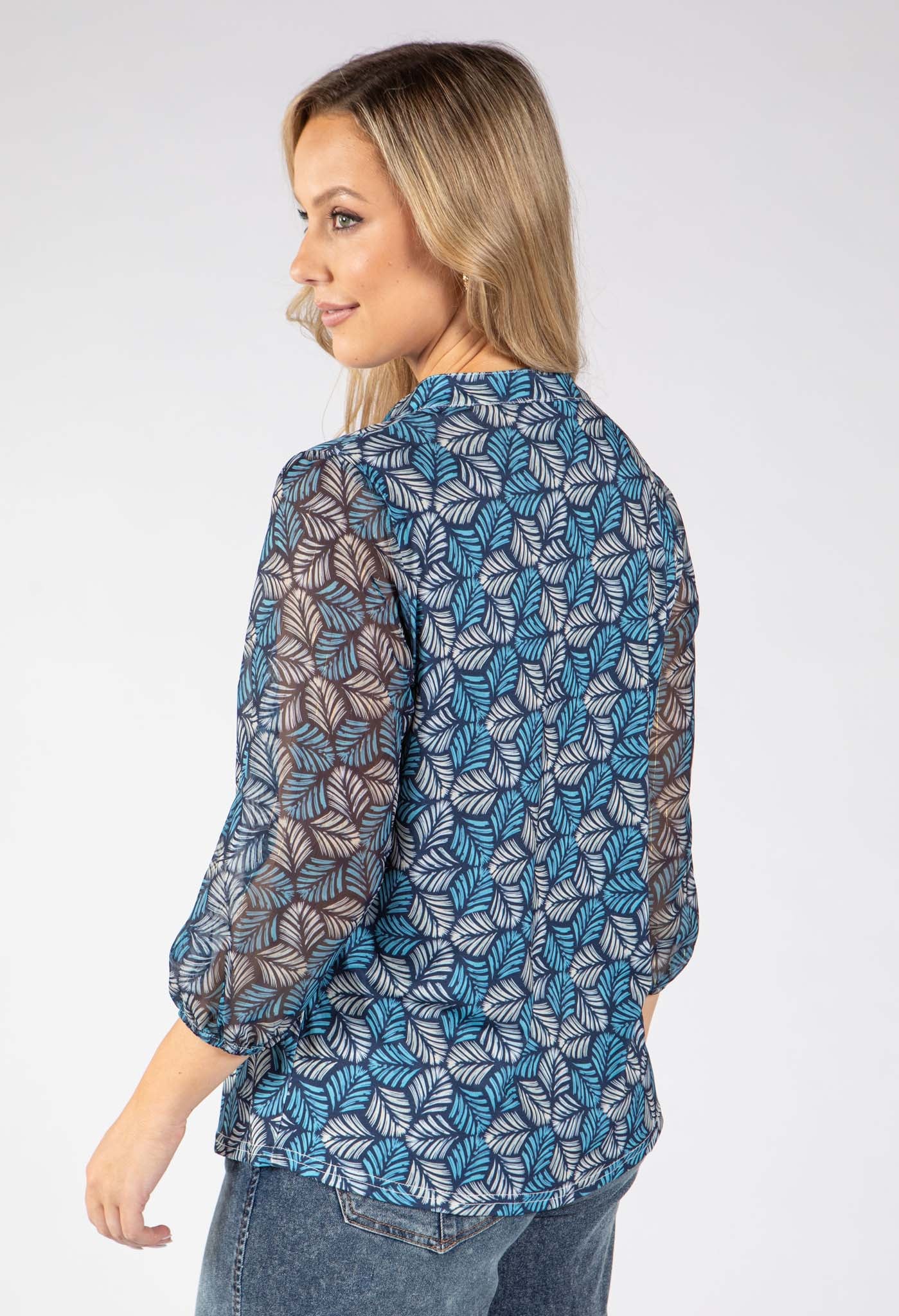 Valarie Palm Print Blouse