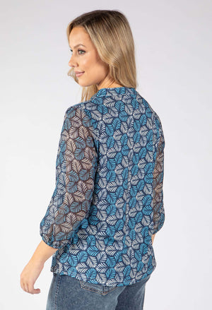 Valarie Palm Print Blouse