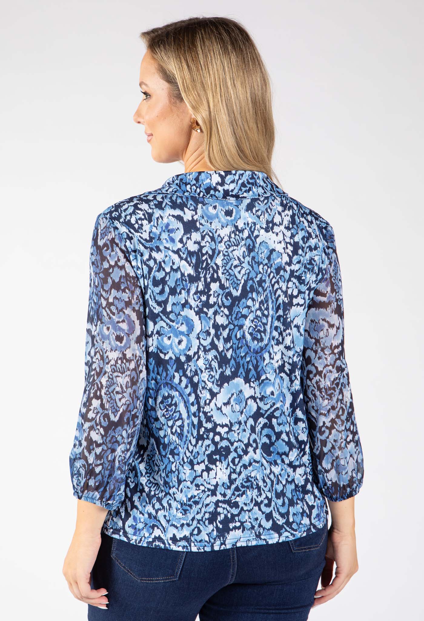Solene Abstract Print Blouse