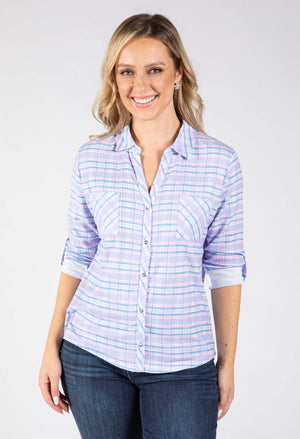 Mado Check Print Blouse