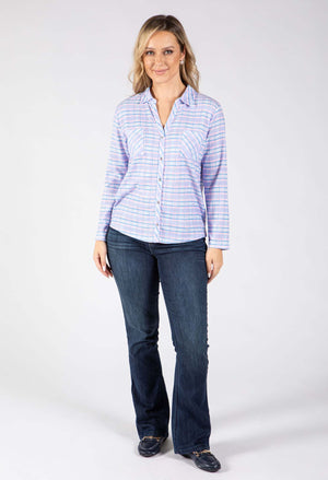 Mado Check Print Blouse