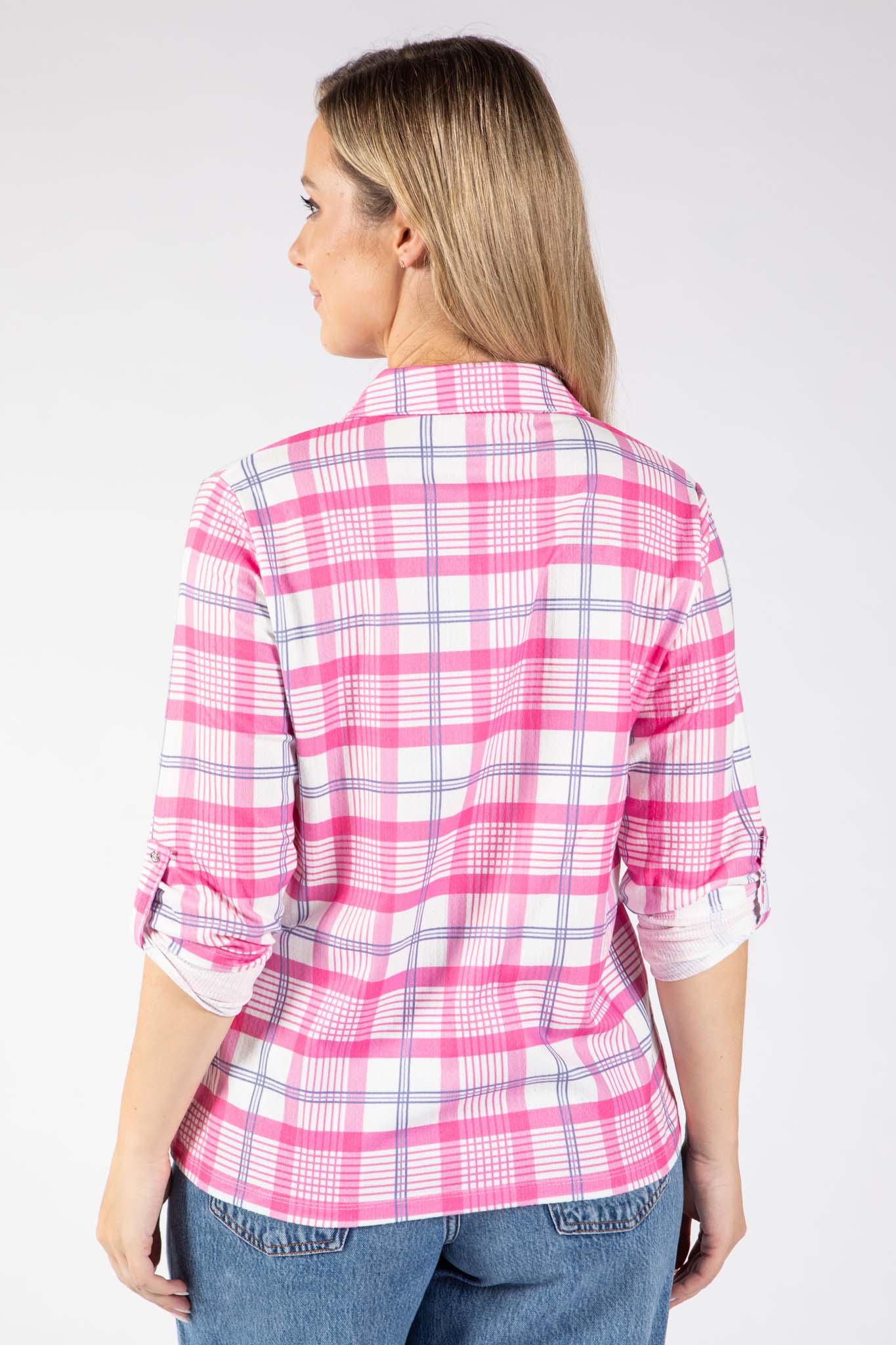 Mado Check Print Blouse