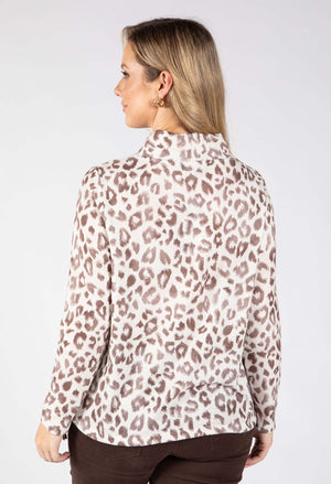 Onara Leopard Print Knit Top