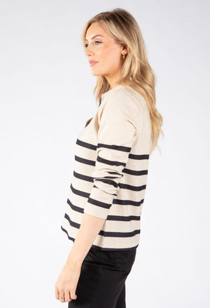Stripe Collared Polo Top