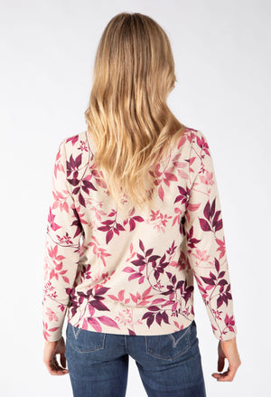 Diamante Leaf Print Top