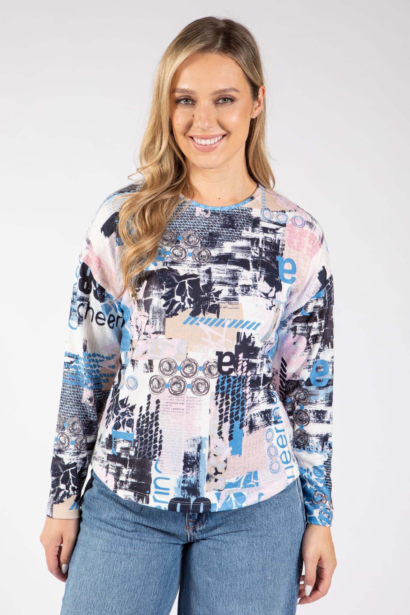 Neyra Abstract Print Top