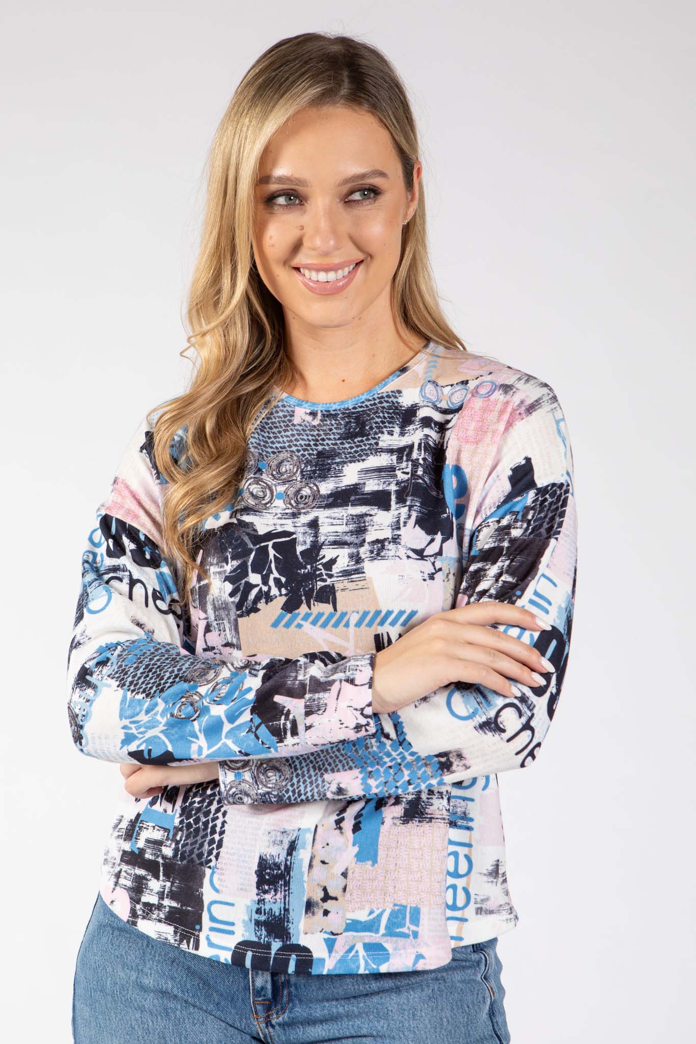 Neyra Abstract Print Top