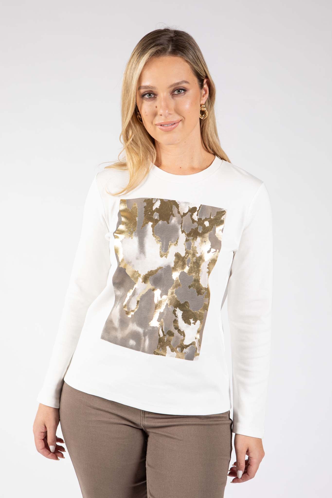 Tila Gold Foil Detail Top