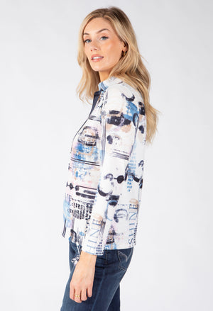 Funnel Neck Print Top