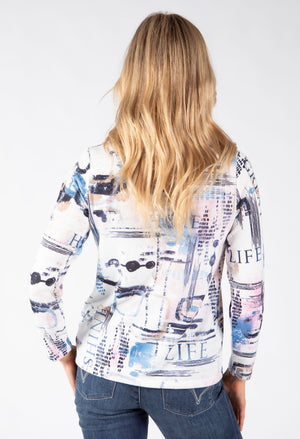 Funnel Neck Print Top
