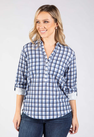 Dots Gingham Print Blouse