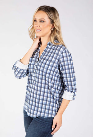 Dots Gingham Print Blouse