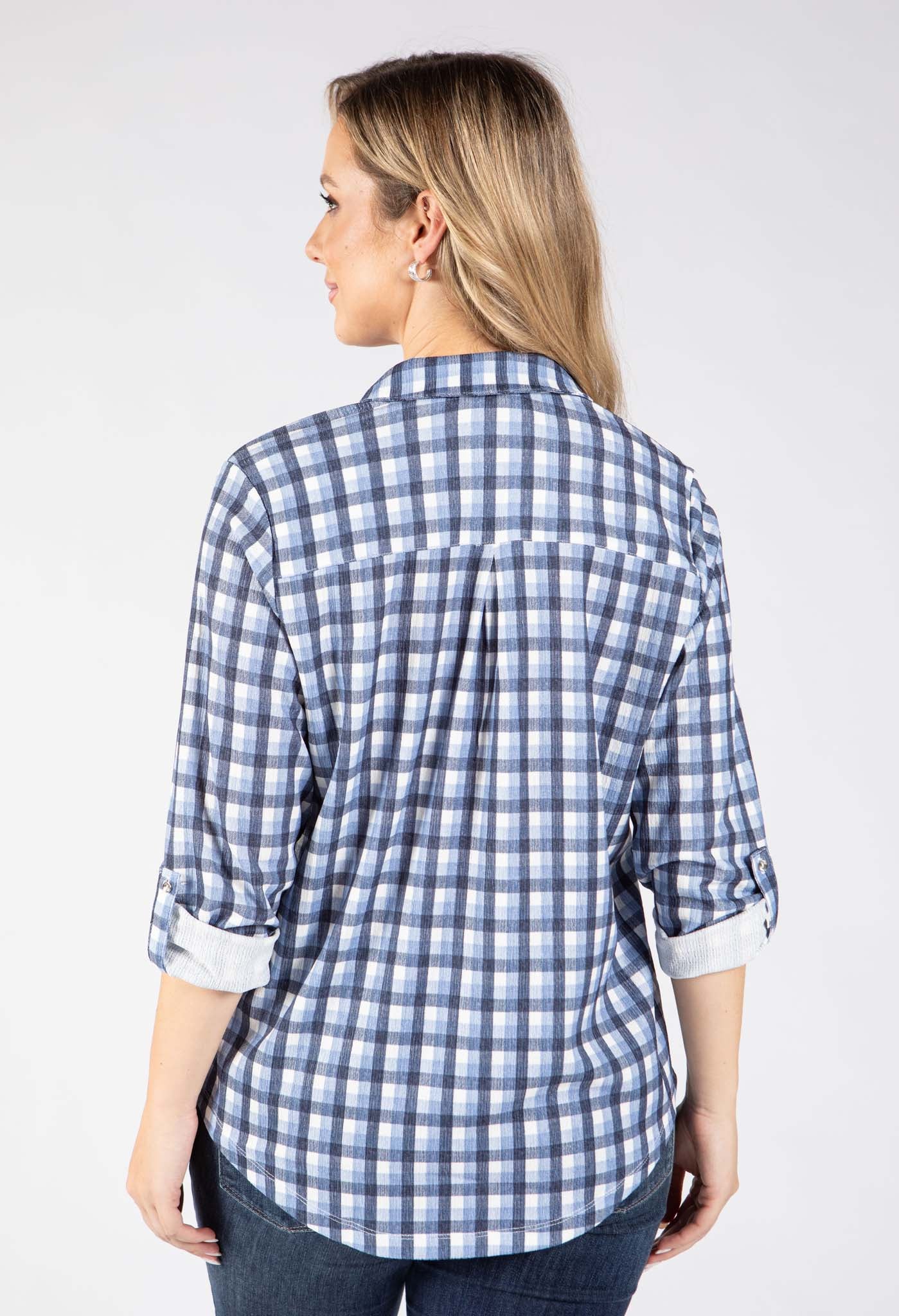 Dots Gingham Print Blouse