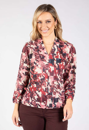 Elaris Abstract Print Knit Top