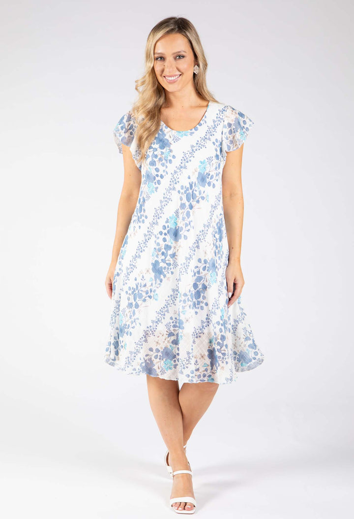 Floral Linen Look Dress