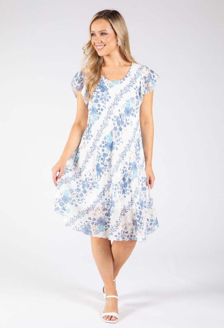 Floral Linen Look Dress