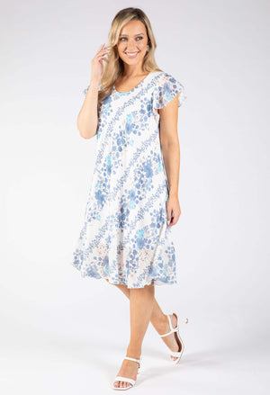 Floral Linen Look Dress
