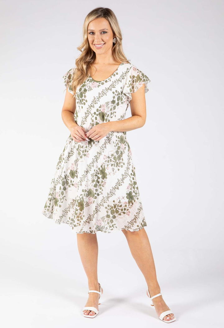 Floral Linen Look Dress