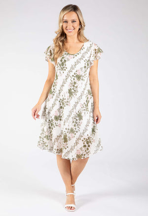 Floral Linen Look Dress