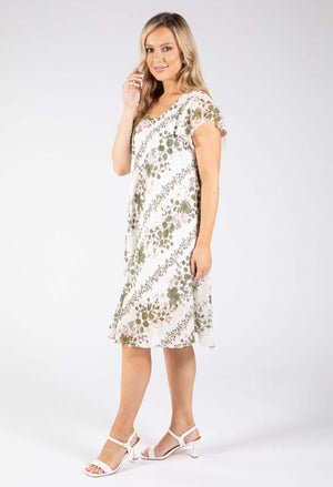 Floral Linen Look Dress