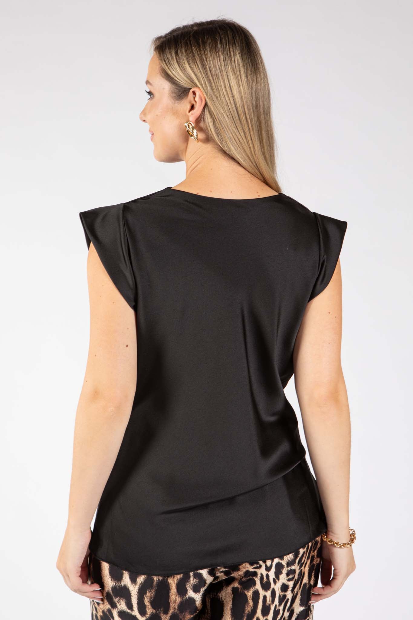 Cowl Neck Satin Blouse