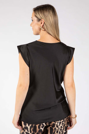 Cowl Neck Satin Blouse