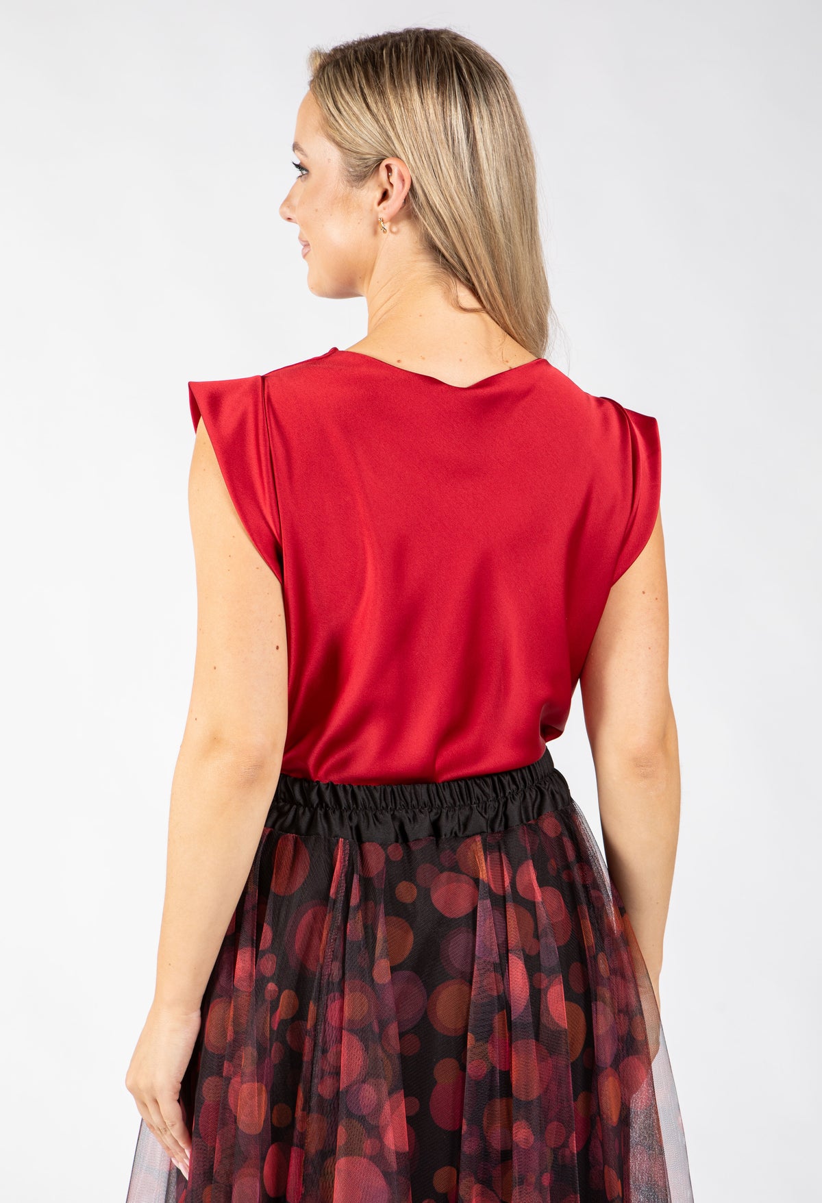 Cowl Neck Satin Blouse