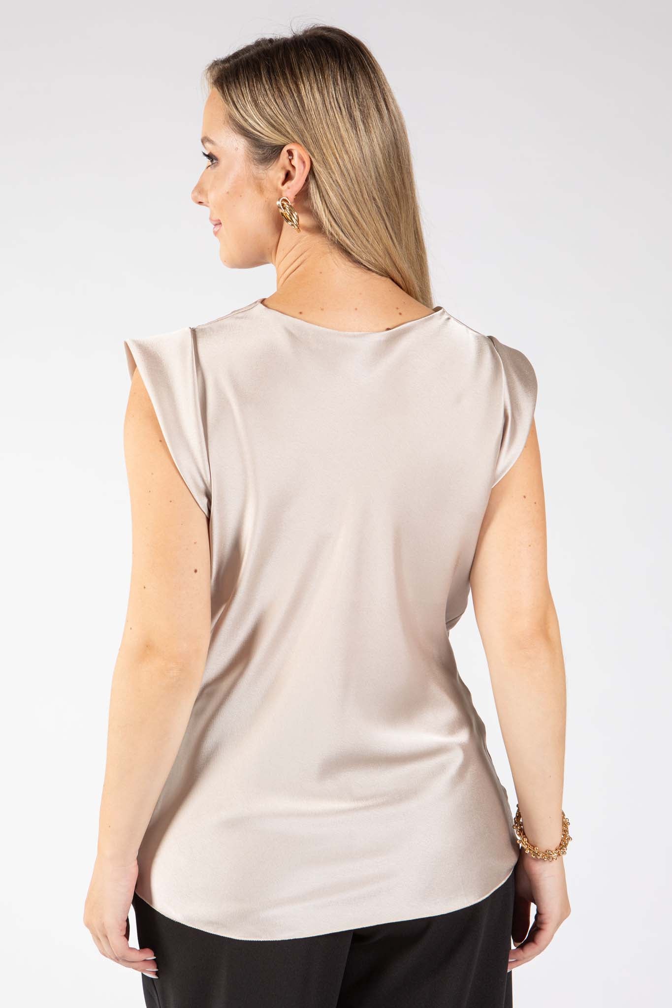 Cowl Neck Satin Blouse