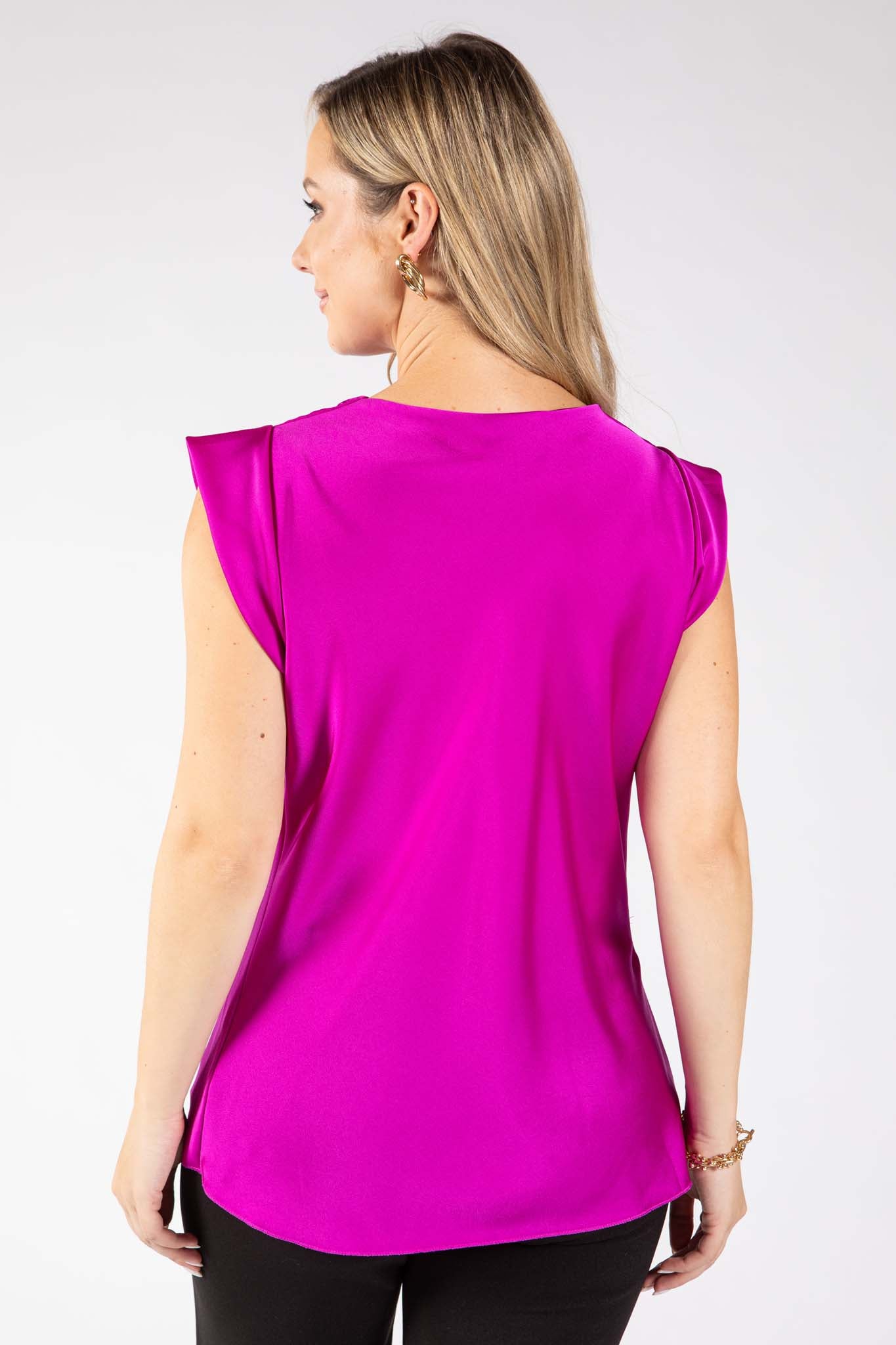 Cowl Neck Satin Blouse