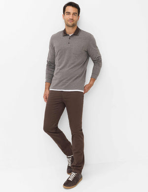 Jacquard Pattern Polo Top
