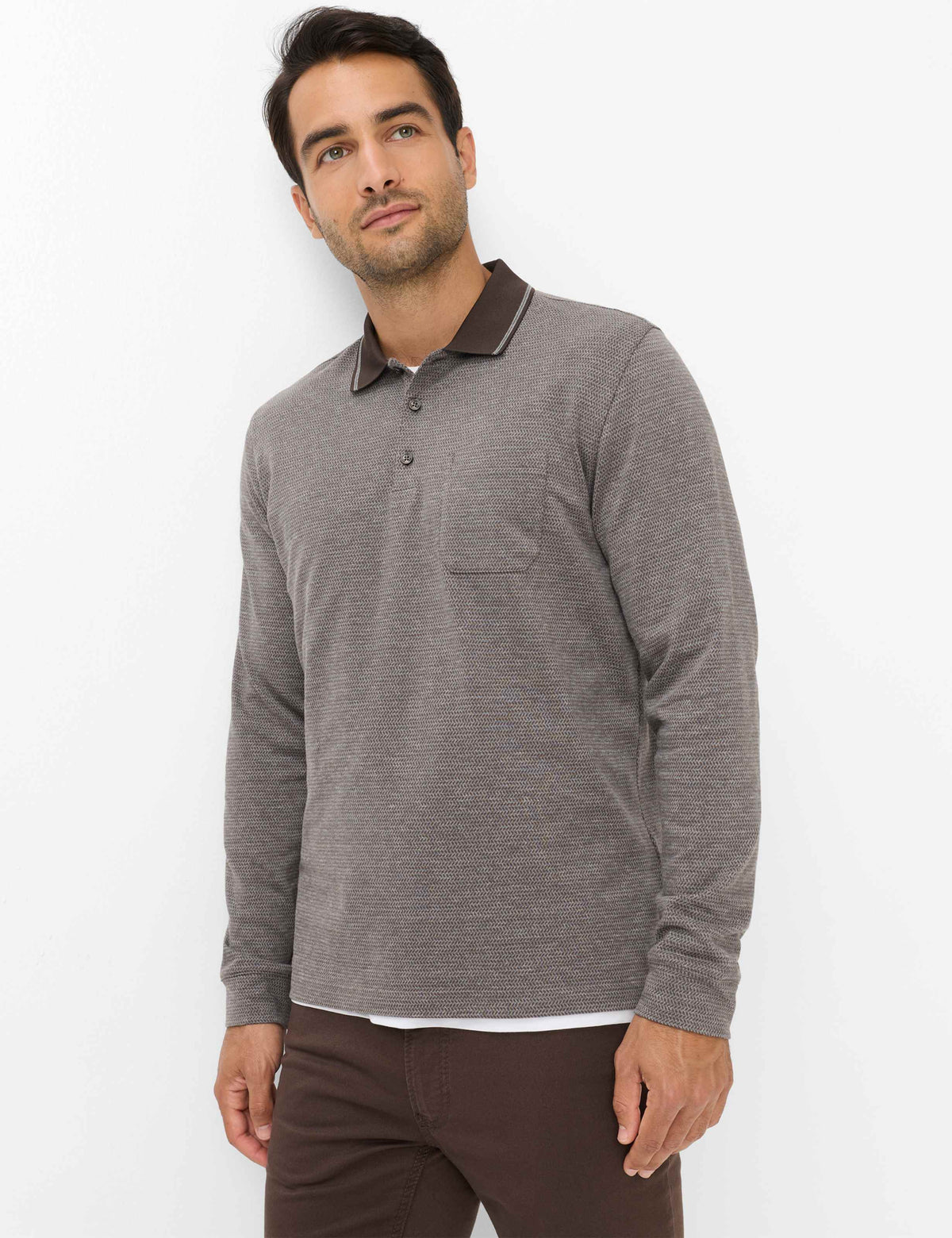 Jacquard Pattern Polo Top