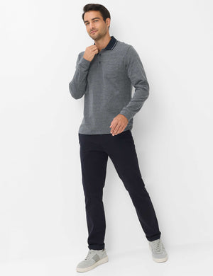Jacquard Pattern Polo Top
