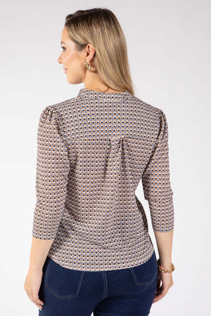Tara Geometric Print Top