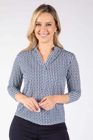 Tara Geometric Print Top