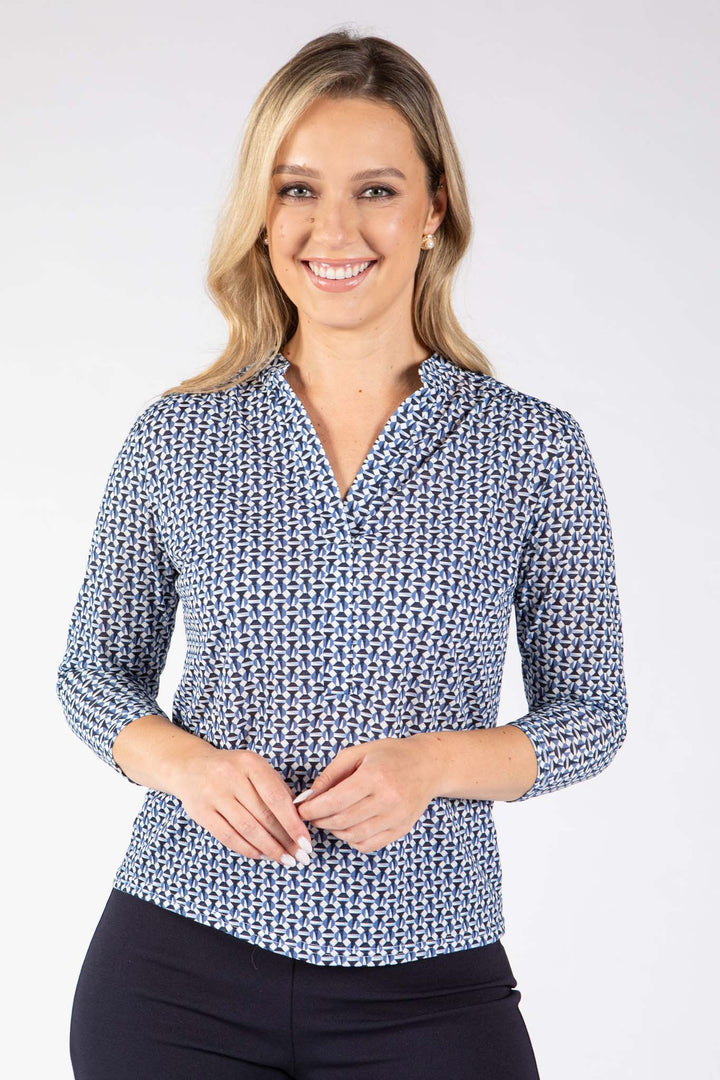 Tara Geometric Print Top