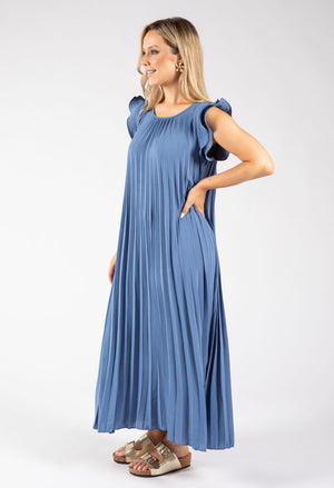 Plisse Pleated Pop Over Dress