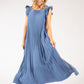 Plisse Pleated Pop Over Dress