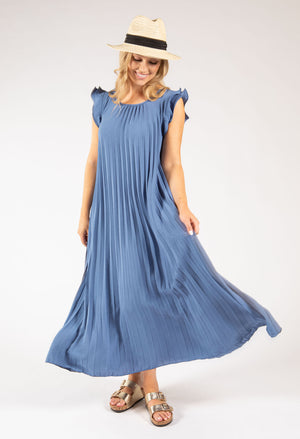 Plisse Pleated Pop Over Dress