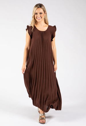 Plisse Pleated Pop Over Dress