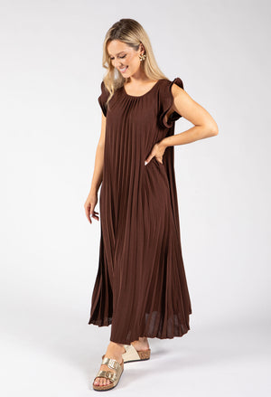 Plisse Pleated Pop Over Dress