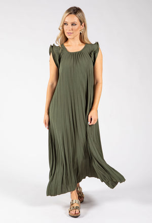 Plisse Pleated Pop Over Dress