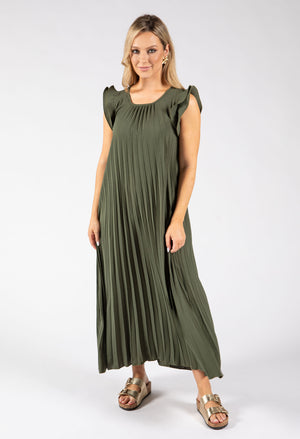 Plisse Pleated Pop Over Dress