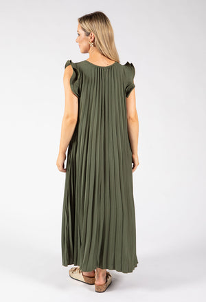 Plisse Pleated Pop Over Dress