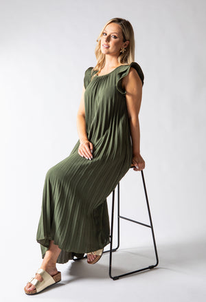 Plisse Pleated Pop Over Dress