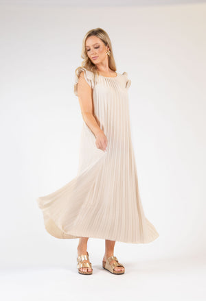 Plisse Pleated Pop Over Dress