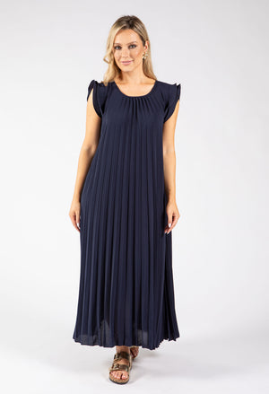 Plisse Pleated Pop Over Dress